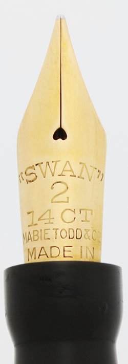 Mabie Todd Swan 142/54 Fountain Pen - BHR, Green Marble Band